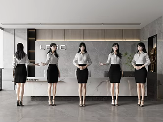 Woman Man Character Suit Man 3d model