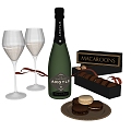 Modern Wine Drinkers Food 3d model