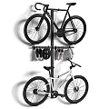 Indoor Bicycle Storage With Wall Mounted Rack And Helmets Gloves Gear 3d model