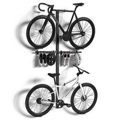 Indoor Bicycle Storage With Wall Mounted Rack And Helmets Gloves Gear 3d model Indoor Bicycle Storage With Wall Mounted Rack And Helmets Gloves Gear 3d model