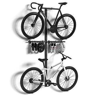 Mountain bike equipment 3d model