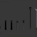 Diverse Outdoor Street Lights With Modern Designs And Various Heights