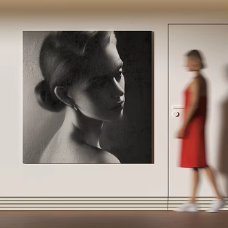 Modern figure decoration hanging painting 3d model
