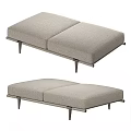 Modern Light Gray Upholstered Sofa Bench With Sleek Metal Legs Design