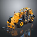 Yellow Telehandler Extendable Boom Forklift With Large Tires Operator Cabin Heavy Duty Construction Equipment
