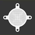 White Circular Hardware Tool With Grid Texture And Four Mounting Holes 3d model