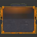 Heavy Duty Industrial Orange Equipment With Black Top Metal Railings And Circular Sides