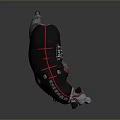 Mechanical Bear 3D Model With Revenge Text Black Red Design And Open Mouth Metal Parts