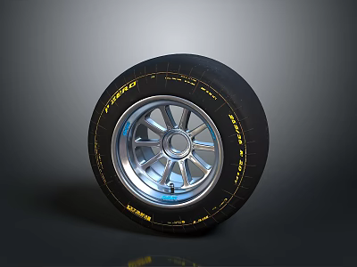 High Quality Automotive Parts Including Car Tire And Silver Spoke Wheel Rim 3d model