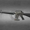 Detailed View of Classic Rifle With Metal Receiver Wooden Stock and Magazine