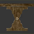 Rustic Wooden Table With Dark Straps And Solid Wood Legs For Home Living