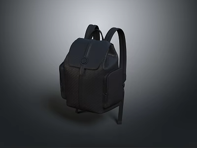 Durable Black Backpack With Double Straps Zipper Pockets And Practical Design For Daily Necessities 3d model
