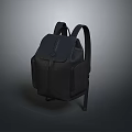 Durable Black Backpack With Double Straps Zipper Pockets And Practical Design For Daily Necessities 3d model
