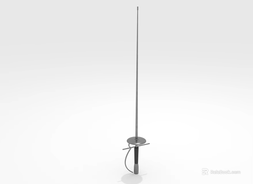 Slender Metal Weapon With Long Shaft And Sturdy Base Mounting Device 3d model