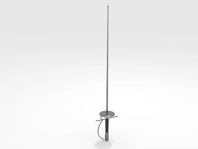 Slender Metal Weapon With Long Shaft And Sturdy Base Mounting Device 3d model