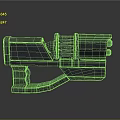 Black Sci Fi Weapon With Mechanical Structure Grip And Barrel Design 3d model