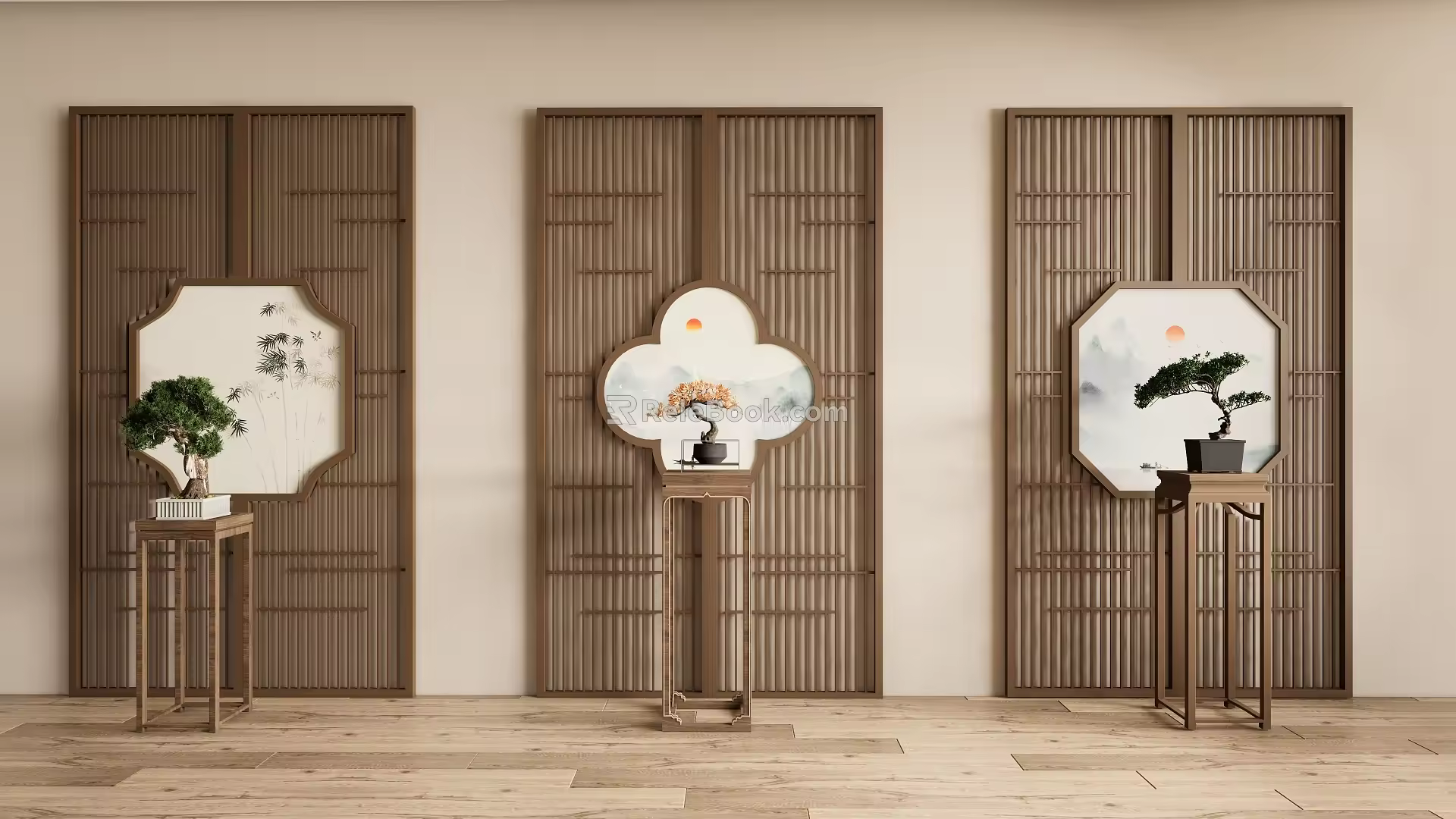 Screen Partition Decorative Screen Flower Rack 3d model