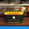 Bar Display Of Various Bottled Drinks In Different Branded Cooler Boxes 3d model