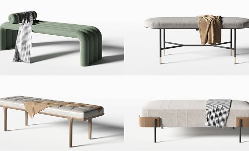 modern sofa stool bed end stool 3d model