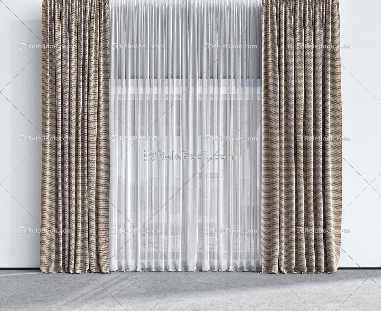 Modern Curtains 3d model