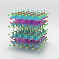 Colorful Geometric Locker Design With 3D Structure And Multicolored Spheres