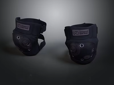 UCI Approved Black Knee Pads For Cycling Sports Protection Equipment 3d model