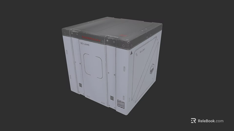 Industrial Equipment Square Metal Enclosure With Operation Door And Sturdy Structure 3d model 