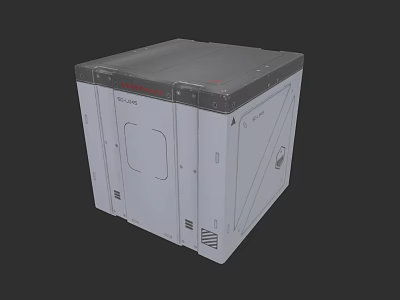 Industrial Equipment Square Metal Enclosure With Operation Door And Sturdy Structure 3d model
