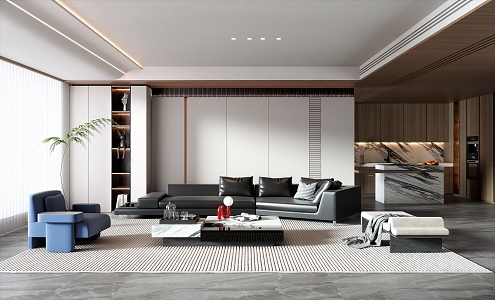 modern living room 3d model