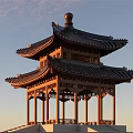Garden Landscape Featuring Traditional Chinese Pavilion With Multi Tiered Roof And Carved Wooden Details