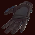 Leather Glove With Metal Badge Stitched Details And Spiked Finger Design