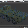 Military Green Armored Utility Vehicle With Six Wheeled Turret And Weapons