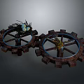 Unique Vintage Gear Shaped Decorative Lamps With Industrial Rustic Design Features 3d model