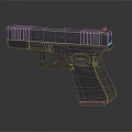 Modern Tactical Pistol with Black Matte Finish on Smooth Reflective Surface and Ergonomic Grip Design