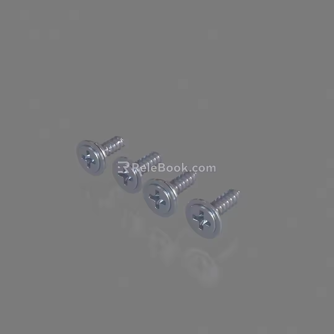 Pad flat tail self-tapping screw national standard metric screw fastener fixing piece 3d model