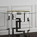 Round Glass Top Coffee Table With Modern Geometric Metal Base Interior