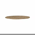 Woven Neutral Beige Round Area Rug with Concentric Circle Pattern for Home Decor