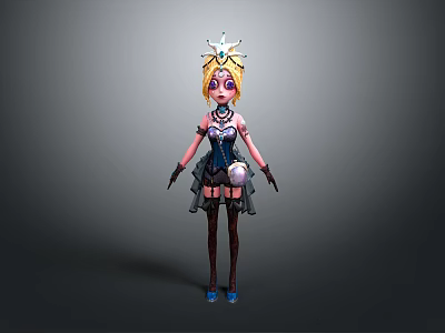 Stylish Women's Daily Living Accessories With Crown Lace Gloves And Shoes 3d model