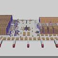 Efficient Industrial Equipment In Automated Warehouse With Conveyor Belts And Stacked Boxes