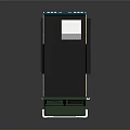 Green and Black Food Truck with Decorative Patterns White Top Section and Windows
