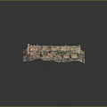 Ancient Architecture Ruins with Stone Walls and Square Layout Surrounded by Green Vegetation on Plateau