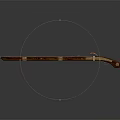 Traditional Weapon Rifle With Intricate Wooden Stock And Gold Decorative Details