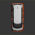 Modern Orange And Silver Minivan With Unique Wheels And Reflective Surface 3d model