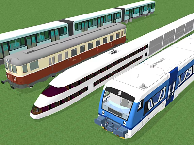 Modern High Speed Train Models With Sleek Aerodynamic Design And Stylish Exterior Appearance 3d model