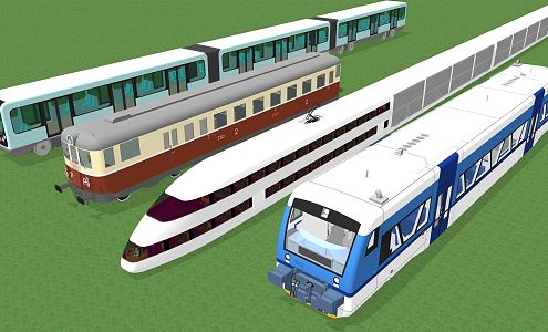 modern high-speed rail train 3d model