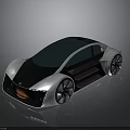 Futuristic Electric Car Design With Streamlined Body Transparent Roof And Large Wheels