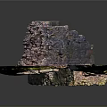 Ancient Historical Stone Building Ruins Featuring Ruined Walls And Green Grass