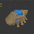 Fantasy Character Design Of Rock Like Creature With Blue Glowing Parts And Red Eyes