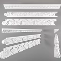 Ornate Decorative Gypsum Cornice Mouldings With Various Intricate Carved Patterns