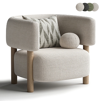 Nordic Single Sofa 3d model